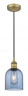 Bella - 1 Light - 6 inch - Brushed Brass - Cord hung - Mini Pendant (3442|616-1P-BB-G558-6BL)