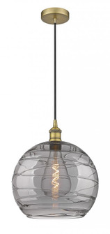 Athens Deco Swirl - 1 Light - 14 inch - Brushed Brass - Cord hung - Pendant (3442|616-1P-BB-G1213-14SM)