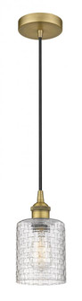 Cobbleskill - 1 Light - 5 inch - Brushed Brass - Cord hung - Mini Pendant (3442|616-1P-BB-G112C-5CL)