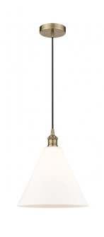 Berkshire - 1 Light - 12 inch - Antique Brass - Cord hung - Mini Pendant (3442|616-1P-AB-GBC-121-LED)