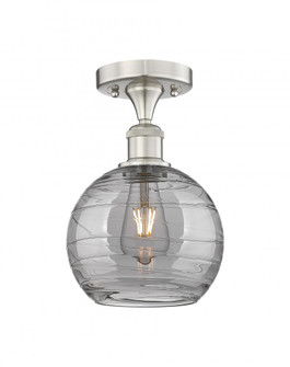 Athens Deco Swirl - 1 Light - 8 inch - Brushed Satin Nickel - Semi-Flush Mount (3442|616-1F-SN-G1213-8SM)