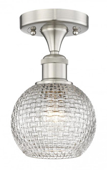 Athens - 1 Light - 6 inch - Brushed Satin Nickel - Semi-Flush Mount (3442|616-1F-SN-G122C-6CL)