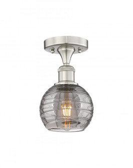 Athens Deco Swirl - 1 Light - 6 inch - Brushed Satin Nickel - Semi-Flush Mount (3442|616-1F-SN-G1213-6SM)