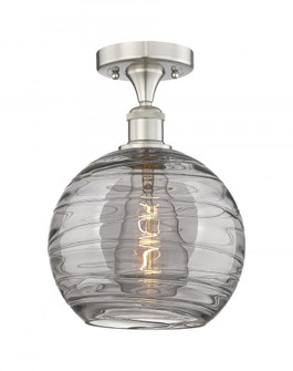 Athens Deco Swirl - 1 Light - 10 inch - Brushed Satin Nickel - Semi-Flush Mount (3442|616-1F-SN-G1213-10SM)