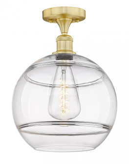 Rochester - 1 Light - 12 inch - Satin Gold - Semi-Flush Mount (3442|616-1F-SG-G556-12CL)