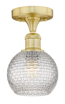 Athens - 1 Light - 6 inch - Satin Gold - Semi-Flush Mount (3442|616-1F-SG-G122C-6CL)