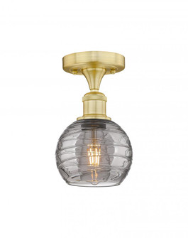 Athens Deco Swirl - 1 Light - 6 inch - Satin Gold - Semi-Flush Mount (3442|616-1F-SG-G1213-6SM)
