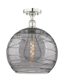 Athens Deco Swirl - 1 Light - 14 inch - Polished Nickel - Semi-Flush Mount (3442|616-1F-PN-G1213-14SM)