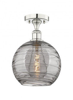 Athens Deco Swirl - 1 Light - 10 inch - Polished Nickel - Semi-Flush Mount (3442|616-1F-PN-G1213-10SM)