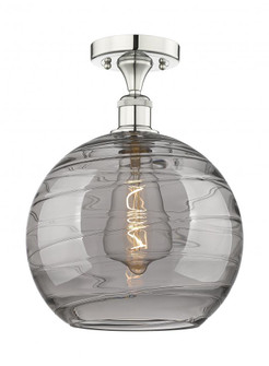 Athens Deco Swirl - 1 Light - 12 inch - Polished Nickel - Semi-Flush Mount (3442|616-1F-PN-G1213-12SM)