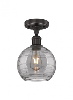 Athens Deco Swirl - 1 Light - 8 inch - Oil Rubbed Bronze - Semi-Flush Mount (3442|616-1F-OB-G1213-8SM)
