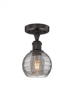 Athens Deco Swirl - 1 Light - 6 inch - Oil Rubbed Bronze - Semi-Flush Mount (3442|616-1F-OB-G1213-6SM)