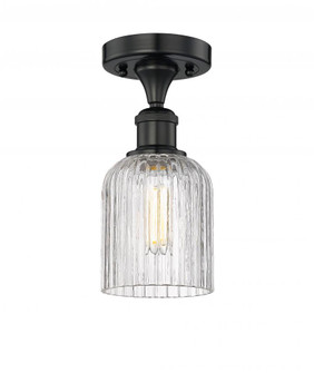 Bridal Veil - 1 Light - 5 inch - Matte Black - Semi-Flush Mount (3442|616-1F-BK-G559-5CL)