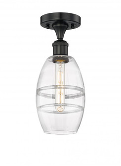 Vaz - 1 Light - 6 inch - Matte Black - Semi-Flush Mount (3442|616-1F-BK-G557-6CL)