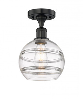 Rochester - 1 Light - 8 inch - Matte Black - Semi-Flush Mount (3442|616-1F-BK-G556-8CL)