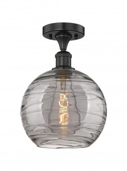 Athens Deco Swirl - 1 Light - 10 inch - Matte Black - Semi-Flush Mount (3442|616-1F-BK-G1213-10SM)