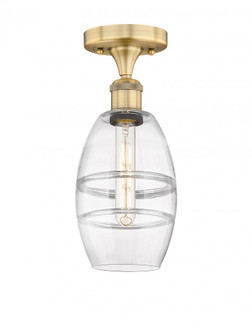 Vaz - 1 Light - 6 inch - Brushed Brass - Semi-Flush Mount (3442|616-1F-BB-G557-6CL)