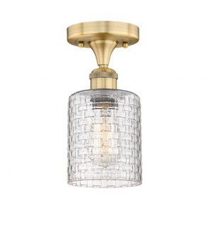 Cobbleskill - 1 Light - 5 inch - Brushed Brass - Semi-Flush Mount (3442|616-1F-BB-G112C-5CL)