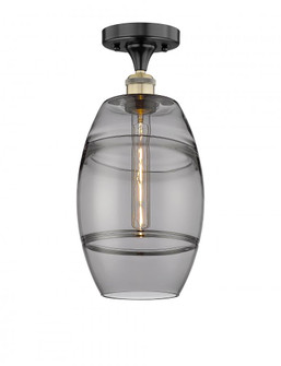 Vaz - 1 Light - 8 inch - Black Antique Brass - Semi-Flush Mount (3442|616-1F-BAB-G557-8SM)