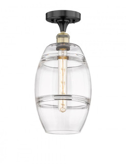 Vaz - 1 Light - 8 inch - Black Antique Brass - Semi-Flush Mount (3442|616-1F-BAB-G557-8CL)