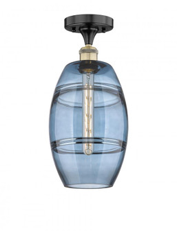 Vaz - 1 Light - 8 inch - Black Antique Brass - Semi-Flush Mount (3442|616-1F-BAB-G557-8BL)