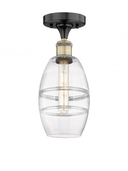 Vaz - 1 Light - 6 inch - Black Antique Brass - Semi-Flush Mount (3442|616-1F-BAB-G557-6CL)