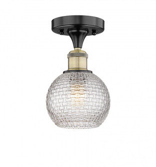 Athens - 1 Light - 6 inch - Black Antique Brass - Semi-Flush Mount (3442|616-1F-BAB-G122C-6CL)