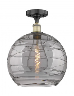 Athens Deco Swirl - 1 Light - 14 inch - Black Antique Brass - Semi-Flush Mount (3442|616-1F-BAB-G1213-14SM)