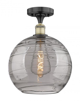 Athens Deco Swirl - 1 Light - 12 inch - Black Antique Brass - Semi-Flush Mount (3442|616-1F-BAB-G1213-12SM)