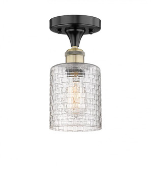 Cobbleskill - 1 Light - 5 inch - Black Antique Brass - Semi-Flush Mount (3442|616-1F-BAB-G112C-5CL)
