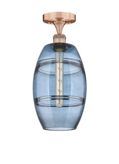 Vaz - 1 Light - 8 inch - Antique Copper - Semi-Flush Mount (3442|616-1F-AC-G557-8BL)