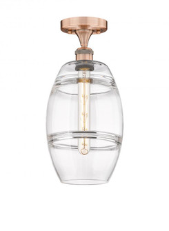 Vaz - 1 Light - 8 inch - Antique Copper - Semi-Flush Mount (3442|616-1F-AC-G557-8CL)