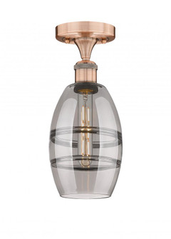 Vaz - 1 Light - 6 inch - Antique Copper - Semi-Flush Mount (3442|616-1F-AC-G557-6SM)