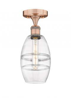 Vaz - 1 Light - 6 inch - Antique Copper - Semi-Flush Mount (3442|616-1F-AC-G557-6CL)
