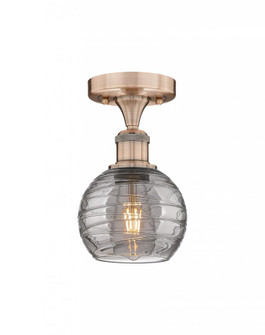 Athens Deco Swirl - 1 Light - 6 inch - Antique Copper - Semi-Flush Mount (3442|616-1F-AC-G1213-6SM)