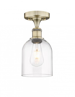 Bella - 1 Light - 6 inch - Antique Brass - Semi-Flush Mount (3442|616-1F-AB-G558-6CL)