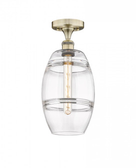 Vaz - 1 Light - 8 inch - Antique Brass - Semi-Flush Mount (3442|616-1F-AB-G557-8CL)
