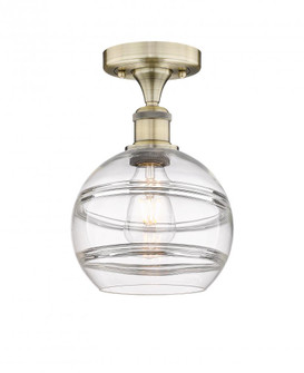 Rochester - 1 Light - 8 inch - Antique Brass - Semi-Flush Mount (3442|616-1F-AB-G556-8CL)