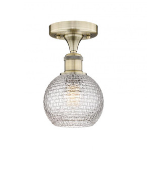 Athens - 1 Light - 6 inch - Antique Brass - Semi-Flush Mount (3442|616-1F-AB-G122C-6CL)