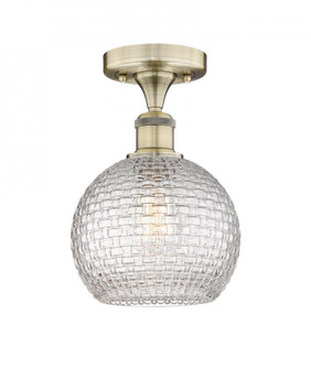 Athens - 1 Light - 8 inch - Antique Brass - Semi-Flush Mount (3442|616-1F-AB-G122C-8CL)