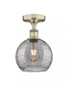 Athens Deco Swirl - 1 Light - 8 inch - Antique Brass - Semi-Flush Mount (3442|616-1F-AB-G1213-8SM)