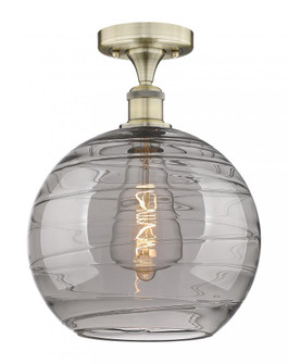 Athens Deco Swirl - 1 Light - 12 inch - Antique Brass - Semi-Flush Mount (3442|616-1F-AB-G1213-12SM)