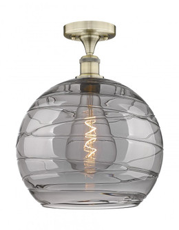 Athens Deco Swirl - 1 Light - 14 inch - Antique Brass - Semi-Flush Mount (3442|616-1F-AB-G1213-14SM)