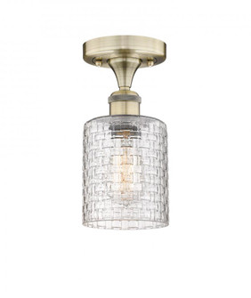 Cobbleskill - 1 Light - 5 inch - Antique Brass - Semi-Flush Mount (3442|616-1F-AB-G112C-5CL)