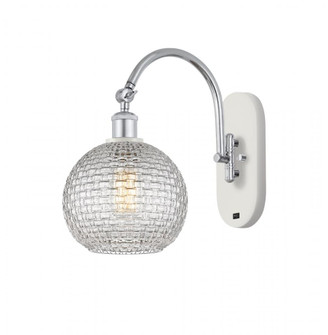 Athens - 1 Light - 8 inch - White Polished Chrome - Adjustable Swing Arm (3442|518-1W-WPC-G122C-8CL)