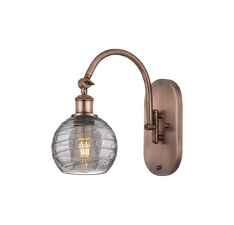 Athens Deco Swirl - 1 Light - 6 inch - Antique Copper - Sconce (3442|518-1W-AC-G1213-6SM)