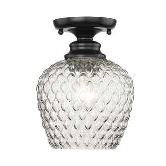Golden Lighting Adeline 1-light Semi-Flush Mount in Matte Black (36|1088-SF BLK-CLR)