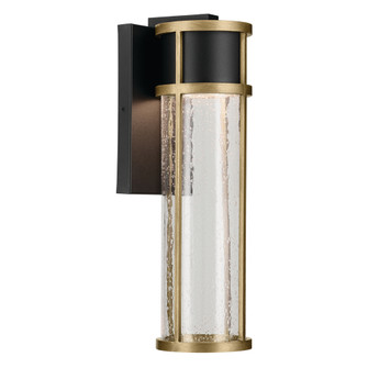 Camillo 15.75 inch LED Outdoor Wall LT with Clear Seeded Glass in Textured Black with Natural Brass (10687|59140BKT)