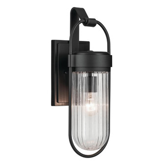 Brix 19.25 inch 1 Light Outdoor Wall Light with Ribbed Clear Glass in Textured Black (10687|59124BKT)