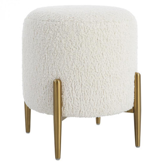 Arles White Shearling Brass Ottoman (85|23821)